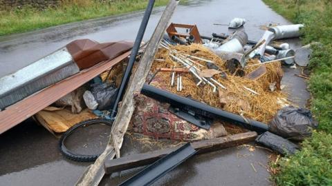 Fly-tipped rubbish