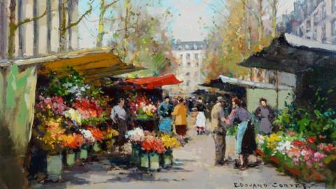 Flower Market Madeline by Edouard Léon Cortès