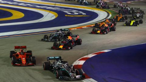 Race action from the Singapore Grand Prix