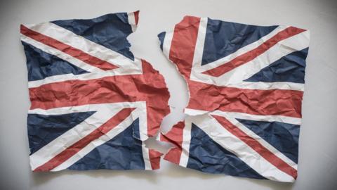 Union Flag split in half