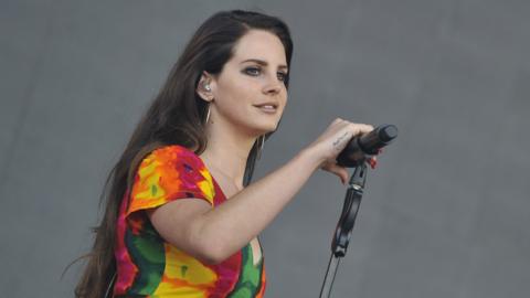 Picture shows Lana Del Rey performing on the Pyramid Stage at Glastonbury Festival, 2014.