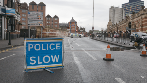 Police cordon in Leicester