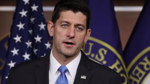 House Speaker Paul Ryan speaks to media on Capitol Hill September 29, 2016 in Washington, DC