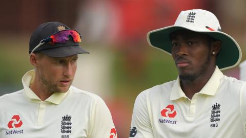 England captain Joe Root (left) and fast bowler Jofra Archer