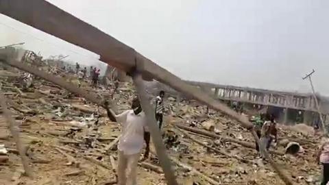 Footage captures aftermath of deadly Ghana blast
