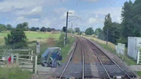 CCTV image of mobility scooter as train approached