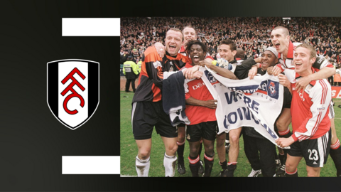 Fulham players celebrate promotion in 2001