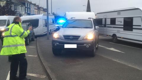 Officer at scene of the pursuit in Caernarfon
