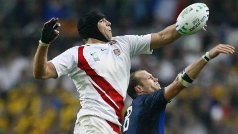 Ben Kay playing for England Rugby World Cup 2007