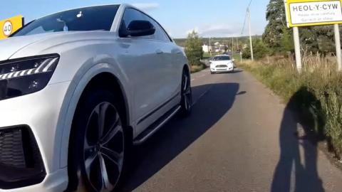 GoPro footage of car overtaking cycling