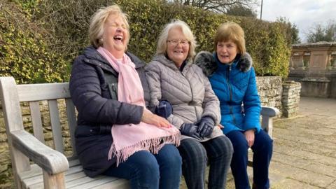 Eaton park bench (l-r) Annie, Pam and Elizabeth