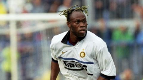 Former Nigeria defender Taribo West playing for Italian club Inter Milan in 1998