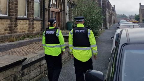 Two Lancashire Police officers on patrol