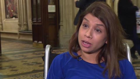 MP Tulip Siddiq sits in wheelchair in commons chamber