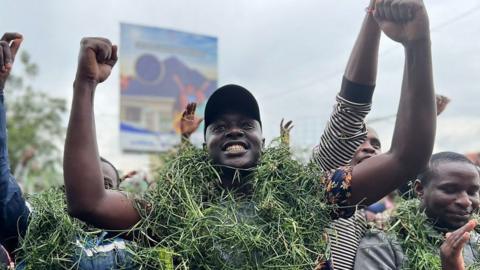 Ruto supporter celebrating