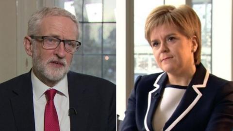 Corbyn and Sturgeon composite