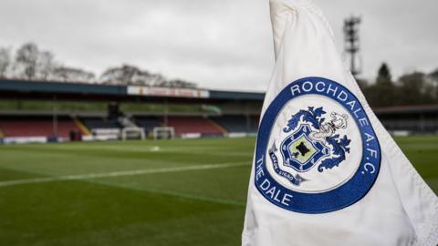 A corner flag at Rochdale's Crown Oil Arena