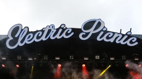 Electric Picnic logo on top of black stage