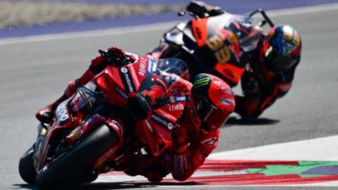 Francesco Bagnaia leads from the start at the Austrian GP