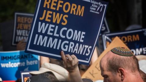 Anti-Trump demonstration by members of the Jewish community in Los Angeles, California - 11 August