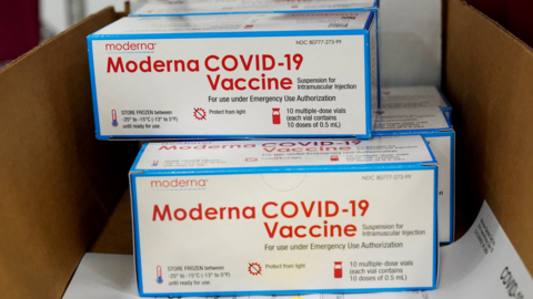 Moderna Covid vaccine boxes