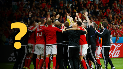 Wales celebrate beating Belgium in 2016