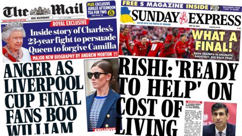 The Mail on Sunday and Sunday Express on 15 May 2022