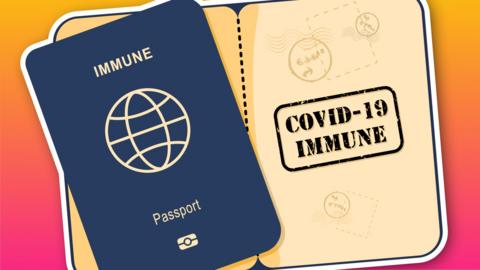 An illustration of a Covid passport