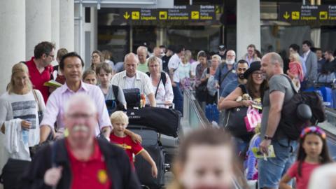 Passengers at Palma airport