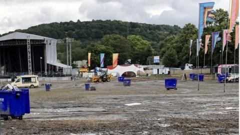 The muddy site at Hillsborough Park following the three-day festival