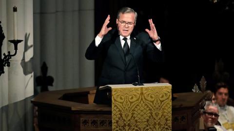 Jeb Bush delivering eulogy