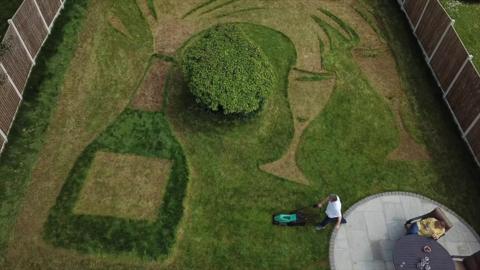 Aerial view of 'champagne' lawn