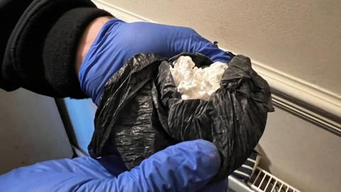 A bag containing suspected Class A drugs