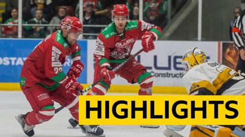 Justin Crandall of the Cardiff Devils shoots against Nottingham Panthers