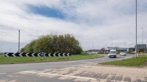 A large roundabout on the A52