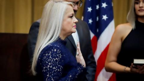 Wanda Vázquez is sworn in as governor. 7 Aug 2019