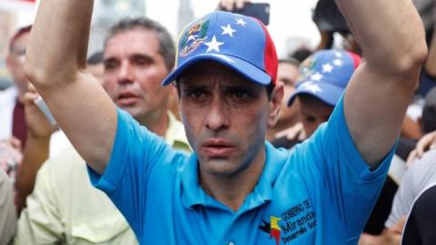 Venezuelan opposition leader and Governor of Miranda state Henrique Capriles in Caracas, Venezuela April 6, 2017