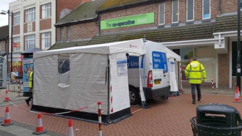 Mobile testing unit in North Shields