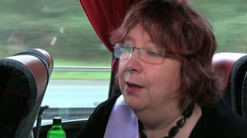 WASPI member on bus trip to London