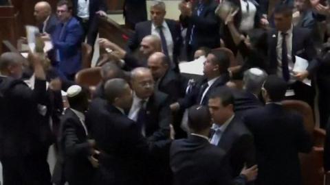 Knesset MPs tussle with security