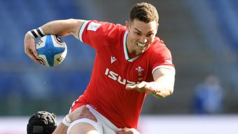 George North in action for Wales