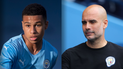 Shea Charles and Pep Guardiola