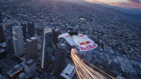 Wing suit over LA