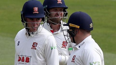 England's Dan Lawrence, who made 44, had Essex team-mate Matt Critchley, who had earlier made 49, as his runner