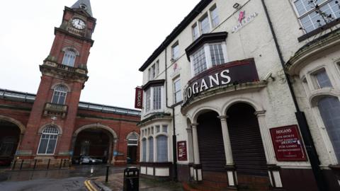 The former pub has stood next to Darlington railway station since the 1880s