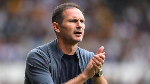 Coventry City manager Frank Lampard encourages his team by clapping his hands during Tuesday evening's Carabao Cup tie at Millwall