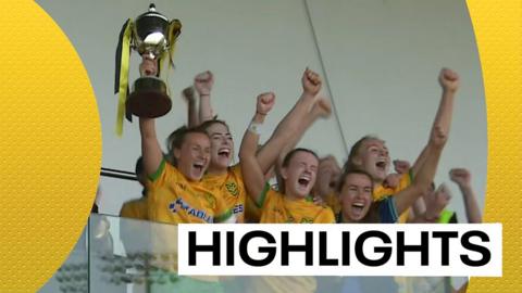 Donegal Ladies lift the Ulster Senior Football trophy