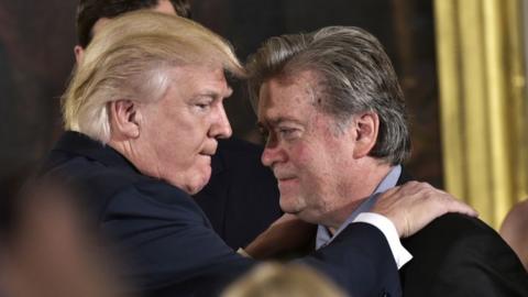 Image shows Donald Trump and Steve Bannon