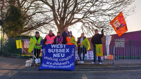 Chichester High School picket line