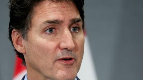 Canadian Prime Minister Justin Trudeau holds a press conference on the sidelines of the UNGA in New York, U.S., September 21, 2023 as tensions escalate following Canada's announcement that it was "actively pursuing credible allegations" linking Indian government agents to the murder of a Sikh separatist leader in June. REUTERS/Mike Segar